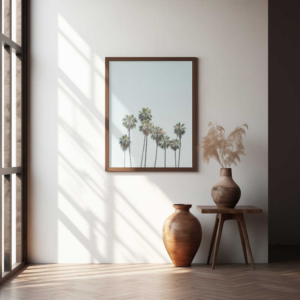 Blue Palm Trees Poster