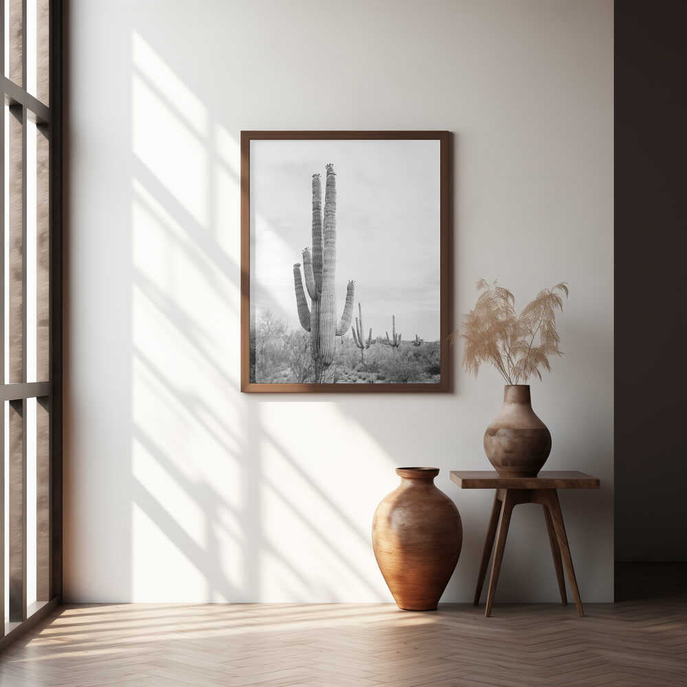 Saguaro B&amp;W Poster