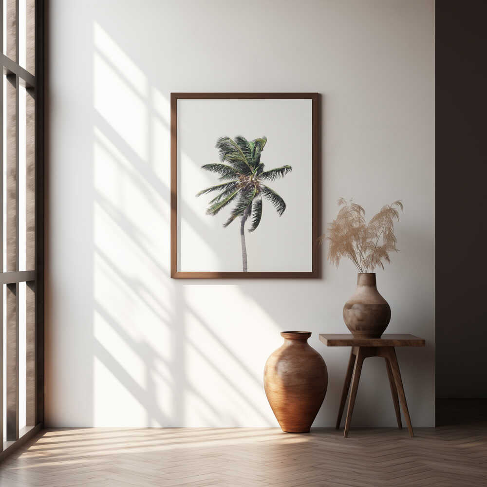 Windy Palm Tree Poster