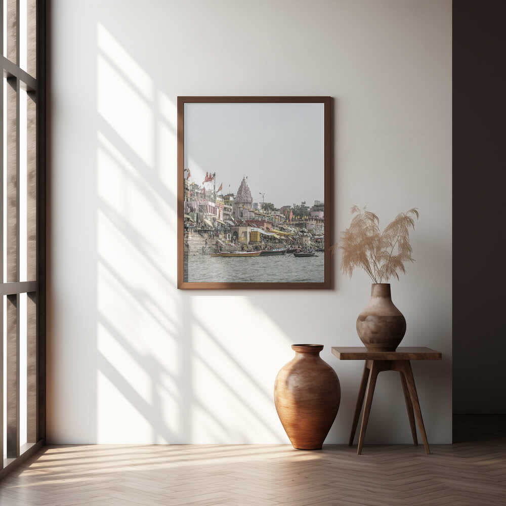 Ganges Riverside Scene Poster