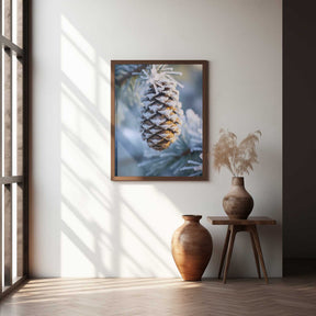 Frosty Pinecone Burst Poster