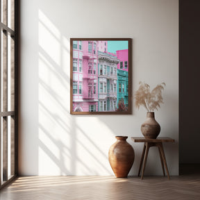 Pink and Blue Row Houses in San Francisco