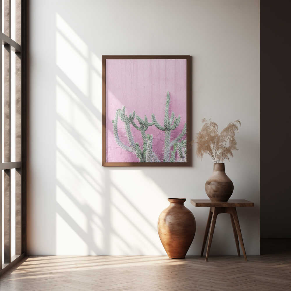 Cactus On Pink Poster