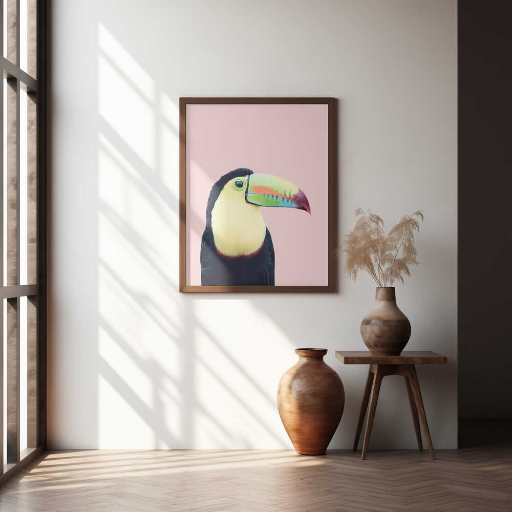 Toucan on Pink Poster