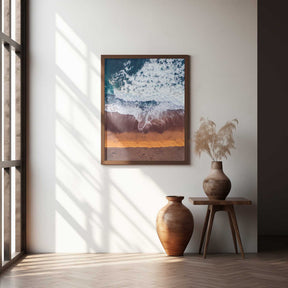 Beachscape With Waves Crashing Poster