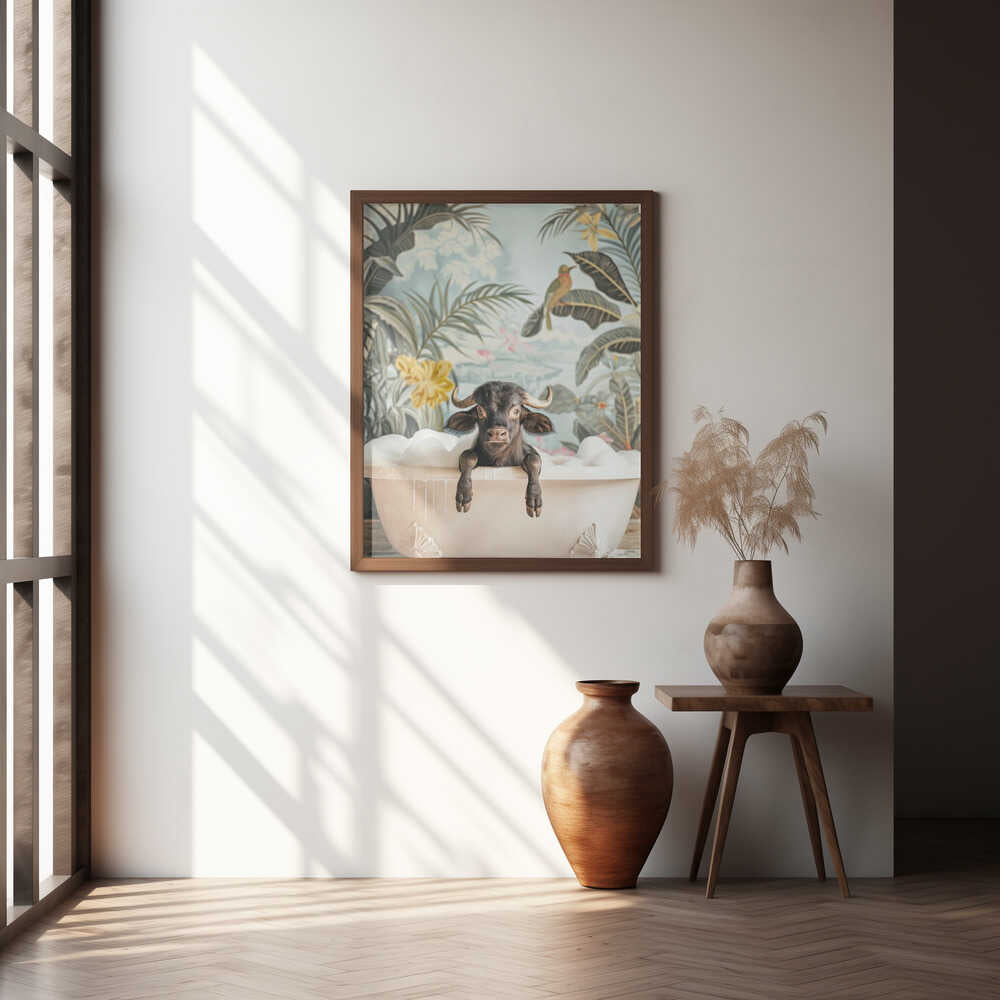 Tropical Buffalo Bath Poster