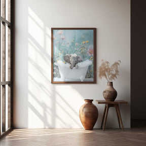 Blue Blossom Bath Poster