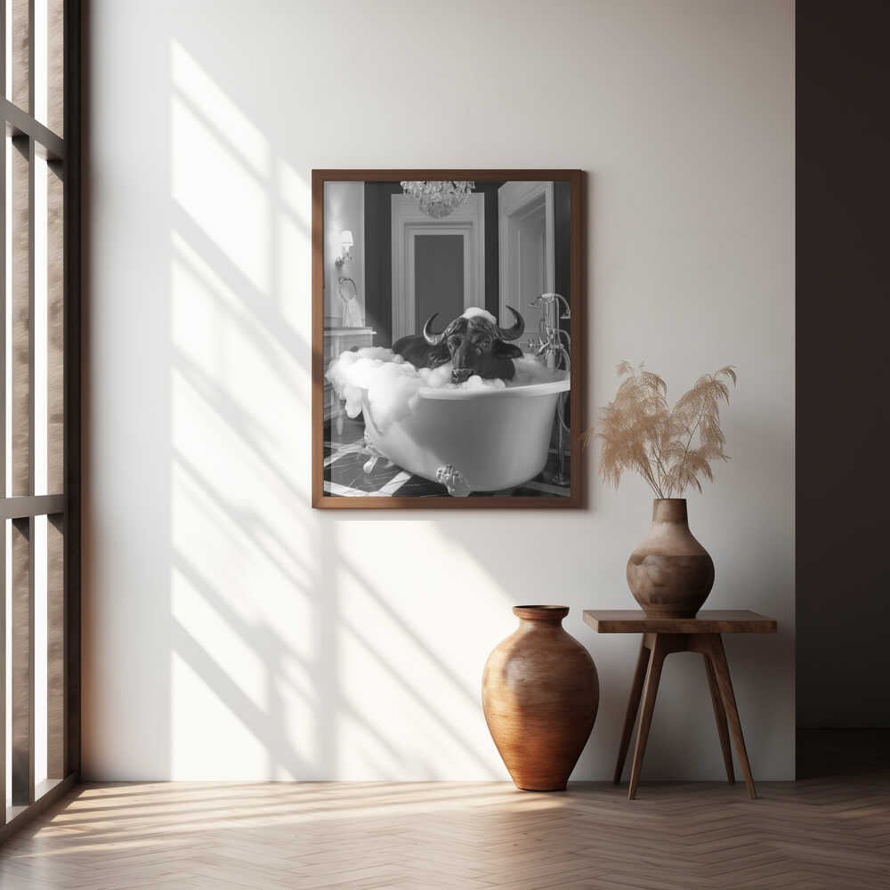 Curious Buffelo In the Tub Poster