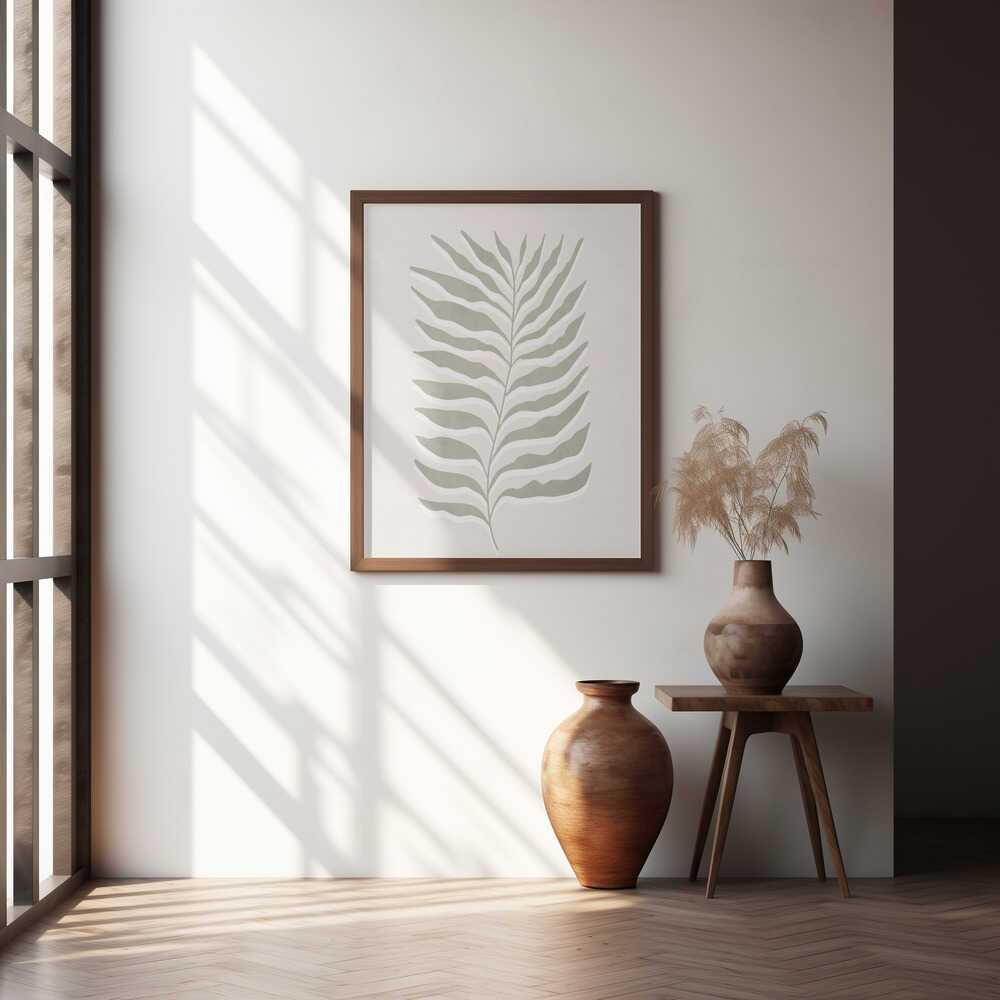 Olive Green Leaf Poster