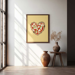 Pizza Heart light yellow Poster