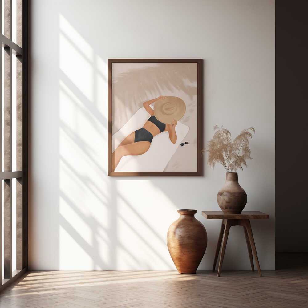 Serene Sunbathing Poster