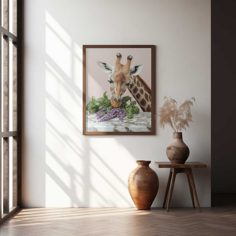 Giraffe’s Herbal Delight Poster