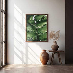Tropical Green Palm Glow Poster