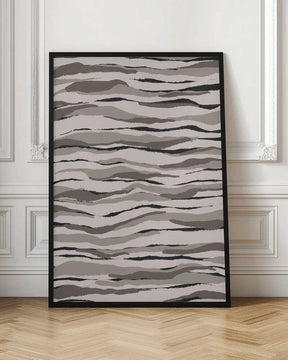 Monochrome Waves Poster