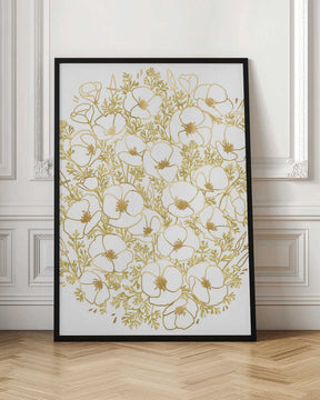Gold California poppies Poster
