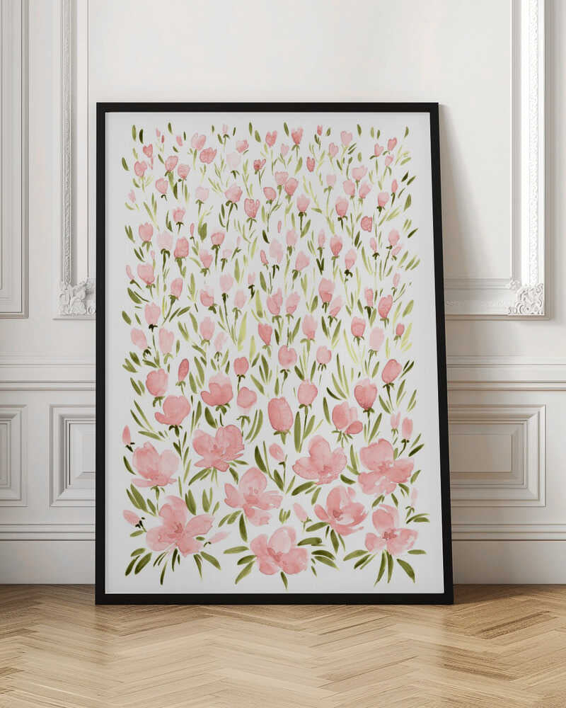 Field of pink flowers Poster
