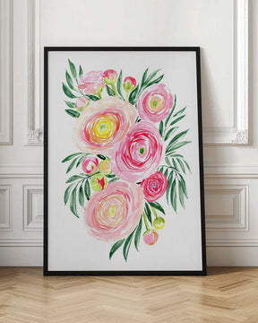 Savanna pink ranunculus bouquet Poster