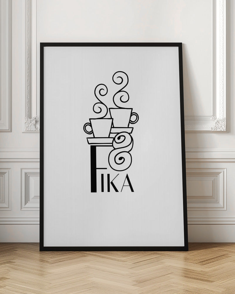 Fika line art illustration Poster