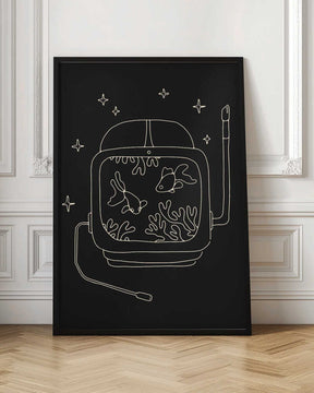 Astronaut and Fishes Poster