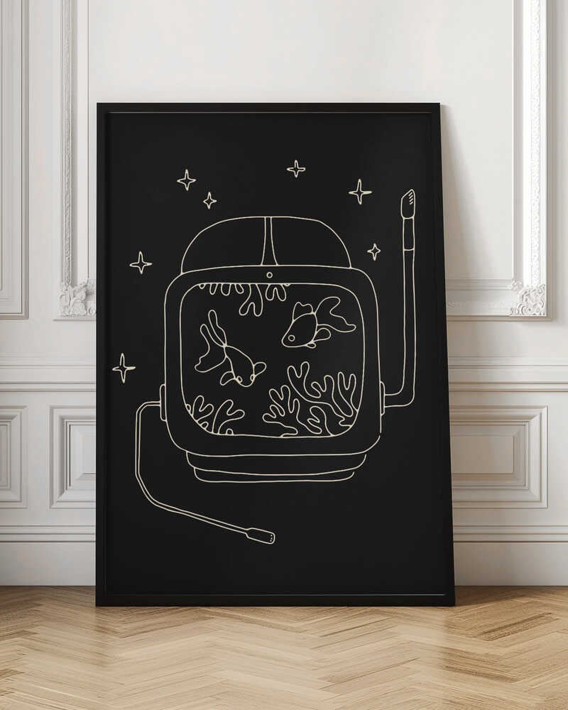 Astronaut and Fishes Poster