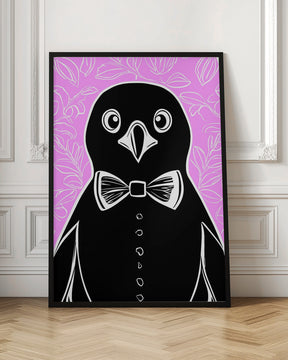 Penguin with bow tie Poster