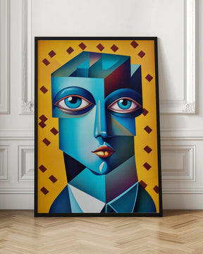 Cubist Abstract Face Poster