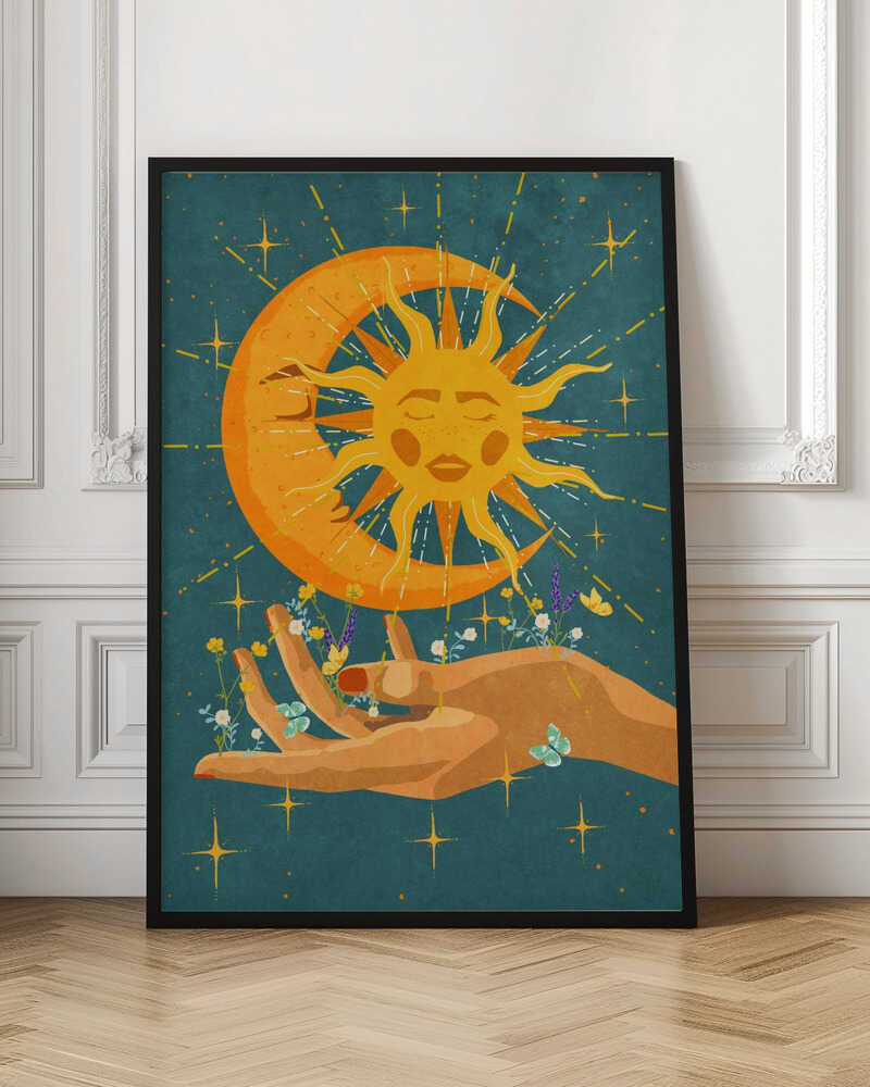 Sun and moon in my hand Poster
