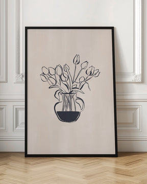 Tulips Flower Vase Line Art Print By Ivy Green Illustrations 4 5 Ratio Poster