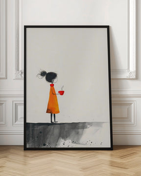 The Girl With the Red Coffee Cup Poster