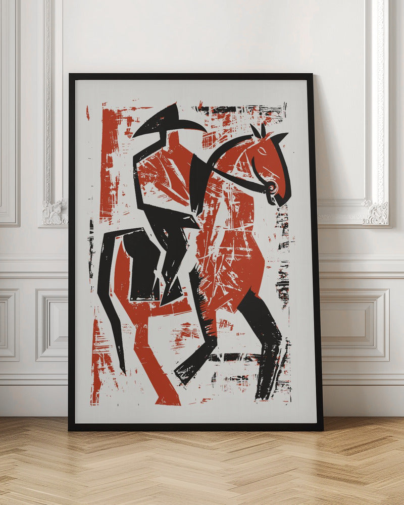 Abstract Horse Rider Poster, image size:800x1000