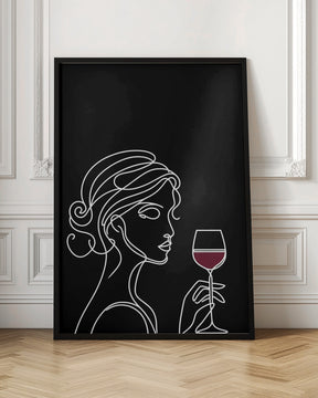 Woman and Wine On Black 3 Poster