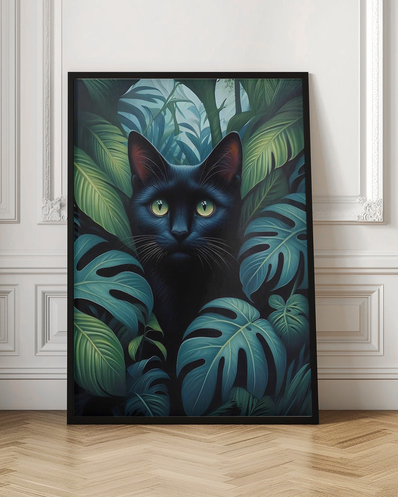 Cat In Bushes Poster