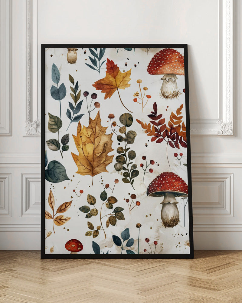 Nature Flowers and Leaves Watercolor Art (128) Poster