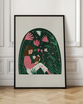 Reading in a Dome of Plants Poster