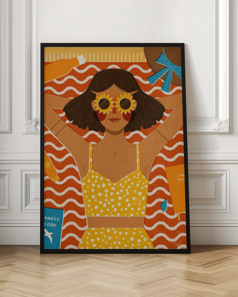 Girl at the Beach Poster