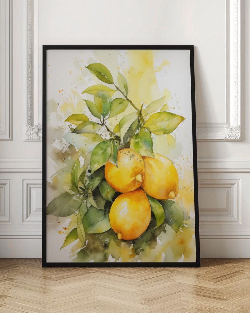 Lemons and Leaves Poster