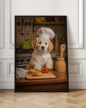 Golden Retriever Puppy Chef Poster