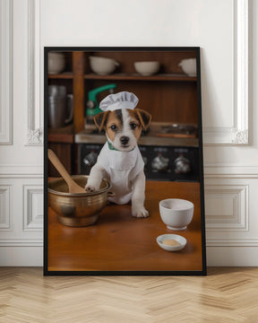 Jack Russell Puppy Chef Poster