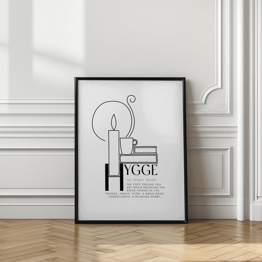 Illustrated hygge definition Poster