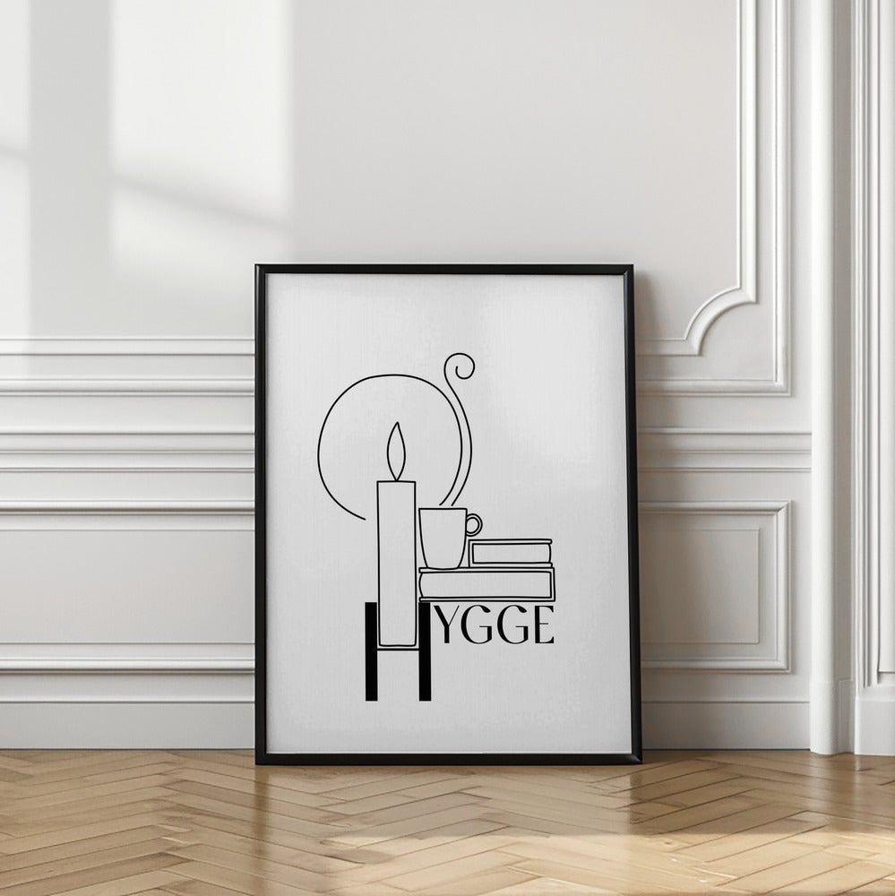 Hygge line art illustration Poster