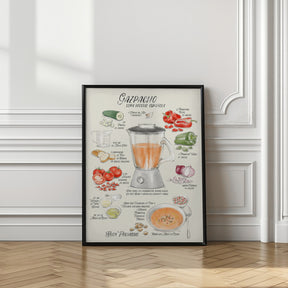 Gazpacho illustrated recipe in Spanish Poster