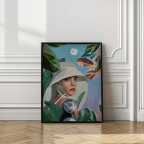 Puffin and Woman Poster