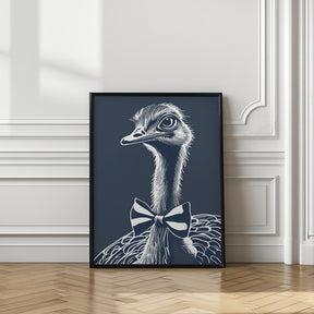 Ostrich with bow tie Poster