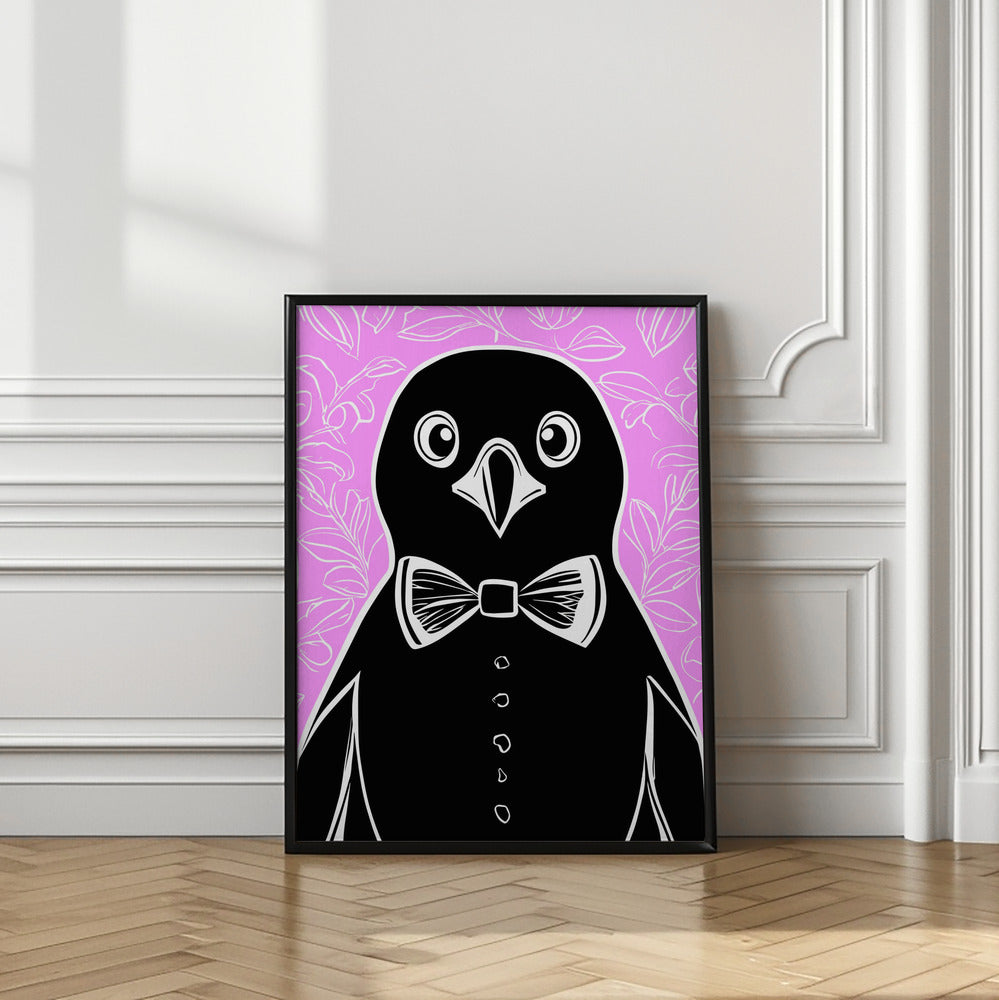 Penguin with bow tie Poster