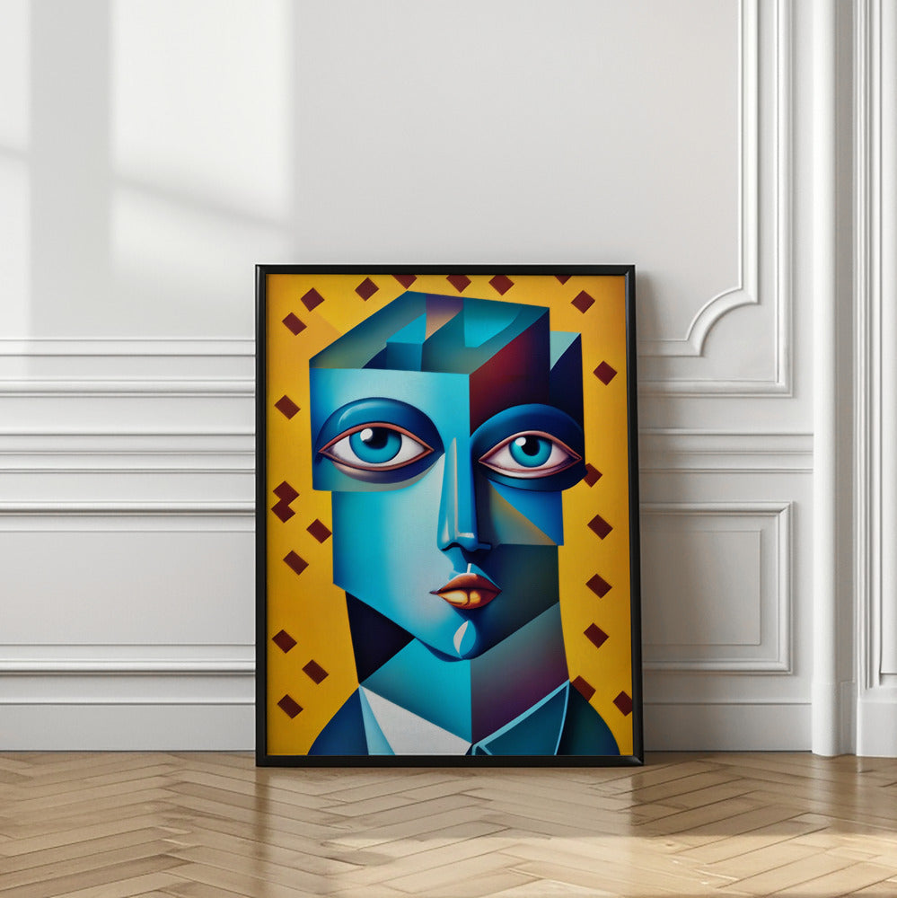 Cubist Abstract Face Poster