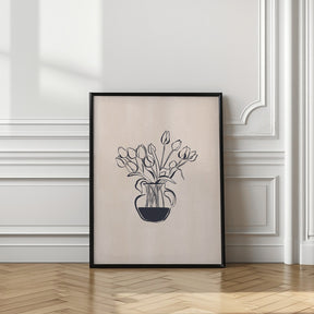 Tulips Flower Vase Line Art Print By Ivy Green Illustrations 4 5 Ratio Poster