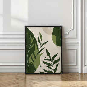 Green Abstract Leaves No 2 Poster