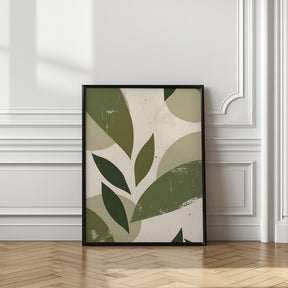 Green Abstract Leaves No 3 Poster