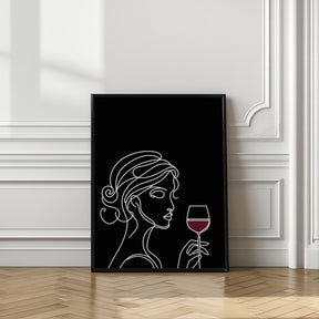 Woman and Wine On Black 3 Poster