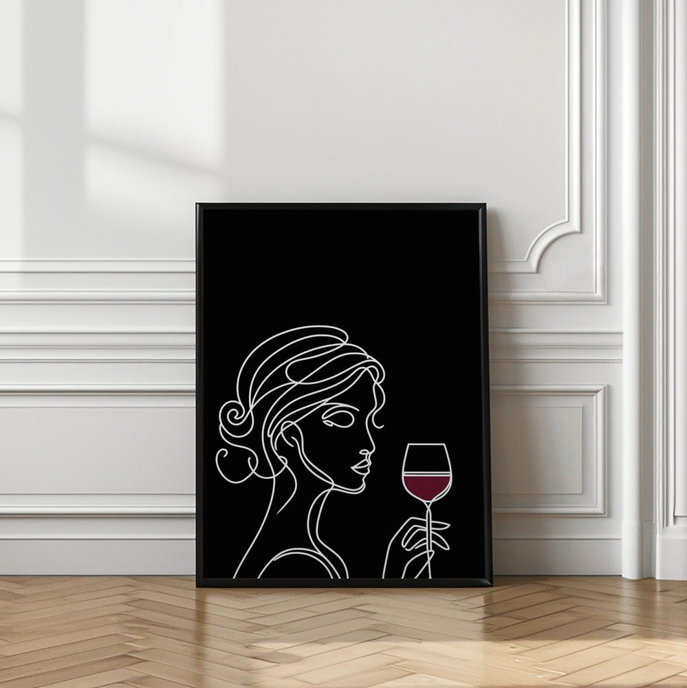 Woman and Wine On Black 3 Poster